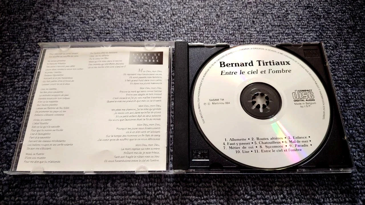 🎤Entre o céu e a sombra – CD raro de Bernard Tirtiaux 1994 💎 – photo 3